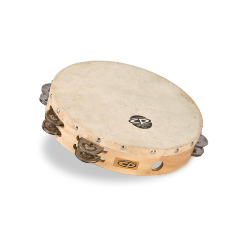 LP CP Wood Head Dbl Row 10 Inch Tambourine