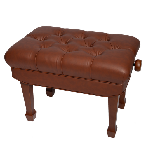 Crown Hydraulic Height Adjustable Piano Bench with Storage - Walnut Finish