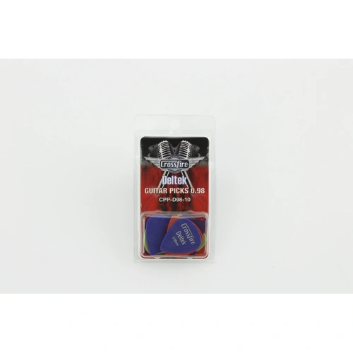 Crossfire Deltek 0.98mm Guitar Picks, 10 Pack Assorted Colors with Improved Grip