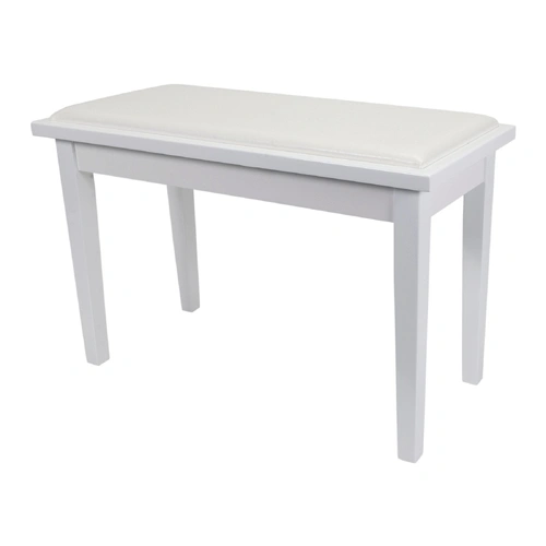 Crown Deluxe Timber Trim Duet Piano Stool with Storage Compartment - White