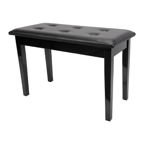 Crown Standard Tufted Duet Piano Stool with Storage Compartment - Black