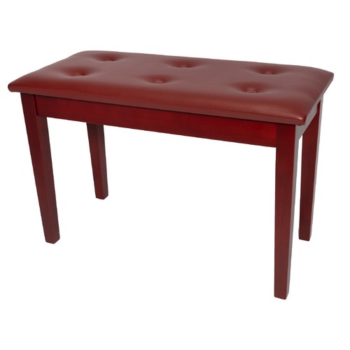 Crown Standard Tufted Duet Piano Stool with Storage Compartment, Mahogany Finish