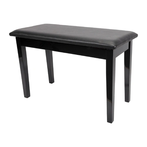 Crown Standard Duet Piano Stool with Storage Compartment, Black Faux Leather Seat, Wood Frame, 76cm W, CPS-1C-BLK