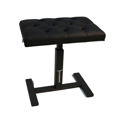 Crown Adjustable Piano Bench CPS-62P-BLK - Faux Leather Seat, Sturdy Frame, Height Adjustable