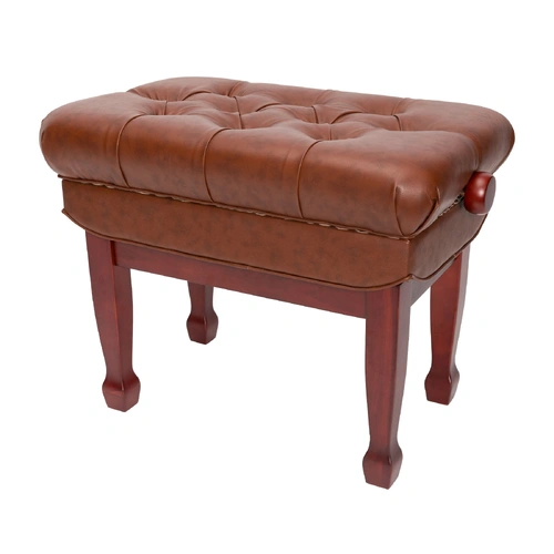 Crown Deluxe Mahogany Double Padded Height Adjustable Piano Stool CPS-8A-MAH