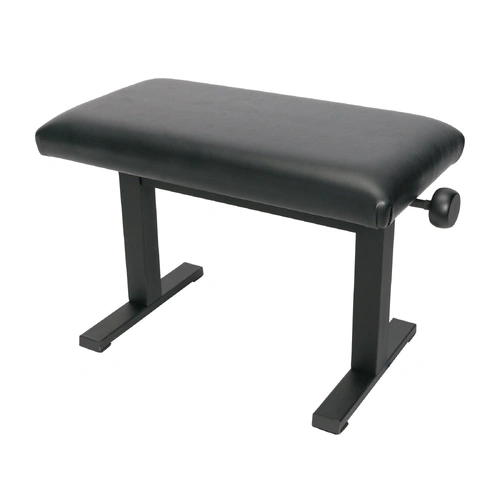 Crown Hydraulic Height Adjustable Piano Stool - Black Finish, Metal, Soft Padded Seat, Non-Slip Feet, 44cm to 61cm Height Range
