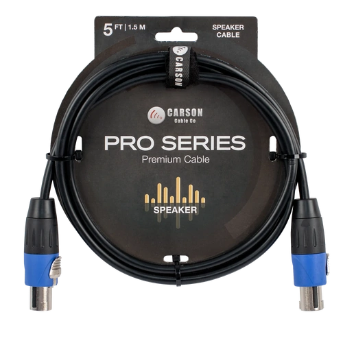 CARSON CABLE CO CARSON PRO 5FT SPEAKON CABLE - Heavy Duty Jumbo Speaker Cable, Black
