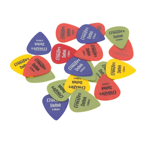 Crossfire Deltek 0.58mm Canned Guitar Picks - 20 Pack Assorted Colors