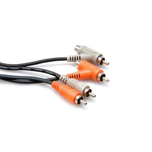 Hosa Stereo Interconnect, Dual RCA to Dual Piggyback RCA, 1 m