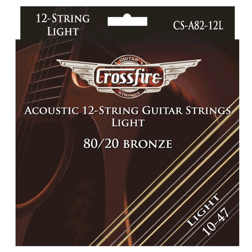 Crossfire Light 80-20 Bronze 12 String Acoustic Guitar Strings (10-47)