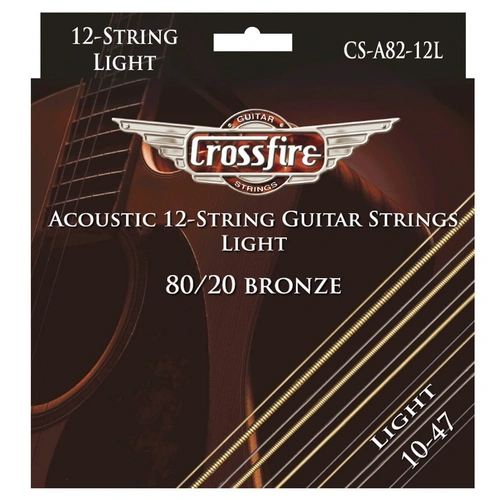 Crossfire CS-A82-12L 80/20 Bronze Light 12-String Acoustic Guitar Strings 10-47