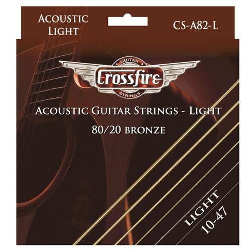 Crossfire Light 80-20 Bronze Acoustic Guitar Strings (10-47)