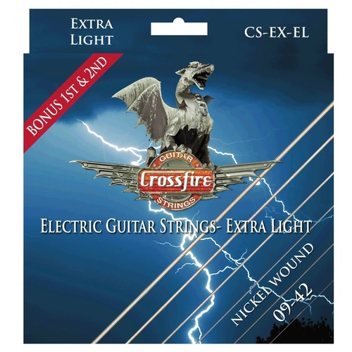 Crossfire Super Light Nickel Wound Electric Guitar Strings 9-42 with Bonus Strings