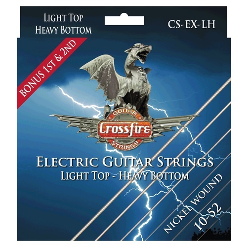 Crossfire CS-EX-LH Electric Guitar Strings 10-52 Light Top/Heavy Bottom Nickel Wound