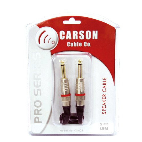 Carson PRO 10 Foot Black Speaker Lead Cable Straight Plug  High Quality