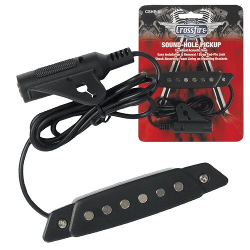 Crossfire CSHP-85 Single Coil Sound-Hole Pickup with Strap End-Pin Jack and Shock Absorbing Brackets