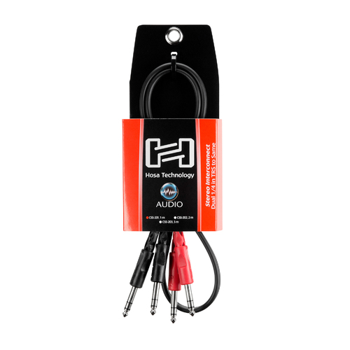 Hosa Stereo Interconnect, Dual 1/4 in TRS to Same, 1 m