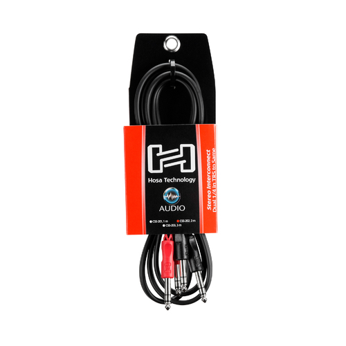 Hosa Stereo Interconnect, Dual 1/4 in TRS to Same, 2 m