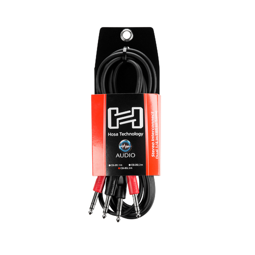 Hosa Stereo Interconnect, Dual 1/4 in TRS to Same, 3 m