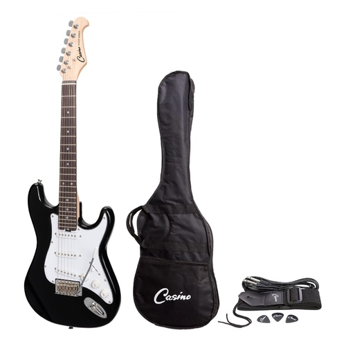 Casino ST-Style Short-Scale Electric Guitar Set (Black)