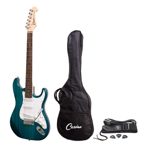 Casino ST Style Electric Guitar Set (Transparent Blue)