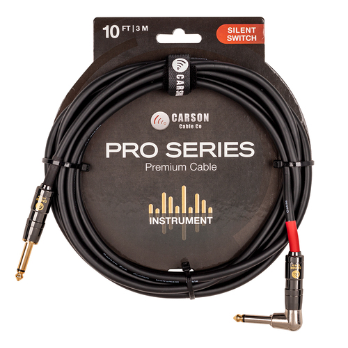 Carson Pro 10ft Instrument Cable with Silent Switch Right Angle