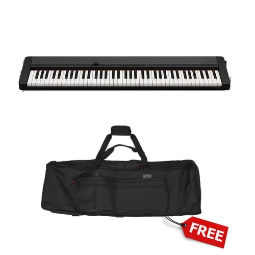 Casiotone CTS1-76BK Keyboard with 76 Keys and Free KBDBAG76 Bag, AiX Sound Source, 61 Tones, Horizontal Bass-Reflex System, Portable Design