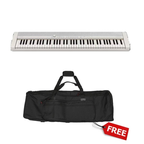 Casiotone CTS1-76WE Keyboard with Free KBDBAG76 Bag - 76-Key, AiX Sound Source, 61 Tones, Compact Design, Wireless Connectivity, Lightweight