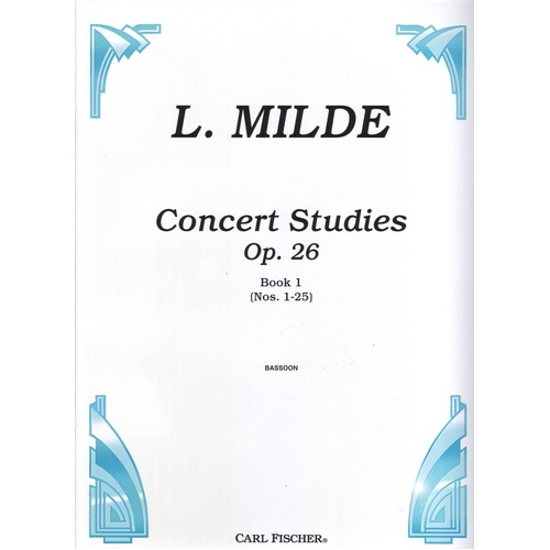 Milde Concert Studies Op. 26 Book 1 for Bassoon - 52 Pages - Published by Carl Fischer