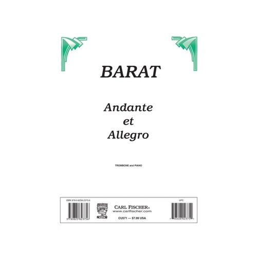 Barat - Andante et Allegro for Trombone and Piano by Carl Fischer