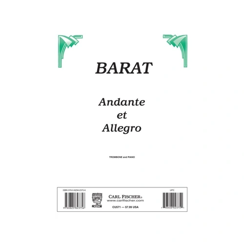 Barat - Andante et Allegro for Trombone/Piano Sheet Music
