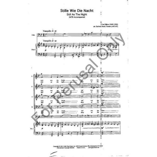 Stille Wie Die Nacht Arr Rentz SATB Piano