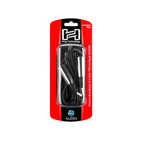 Hosa Stereo Breakout, 3.5 mm TRS to Dual XLR3M, 3 m