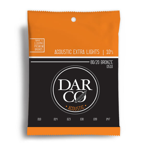 Darco Acoustic 80/20 Bronze Extra Light Guitar String Set D510 (10-47)