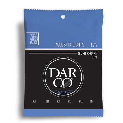 Darco Acoustic 80/20 Bronze Light Guitar String Set D520 (12-54)