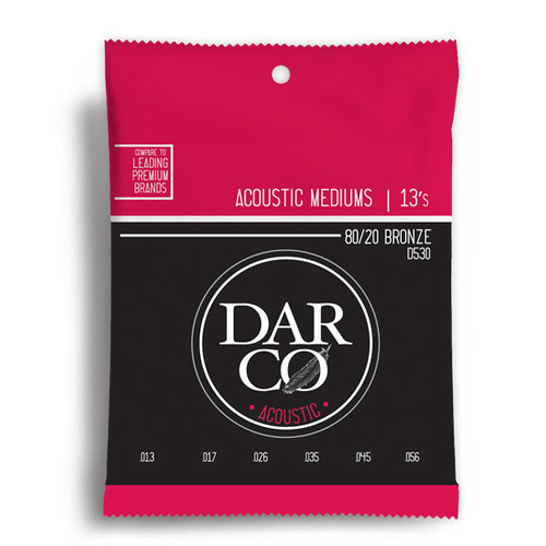 Darco D530 Acoustic 80/20 Bronze Medium Guitar String Set 13-56
