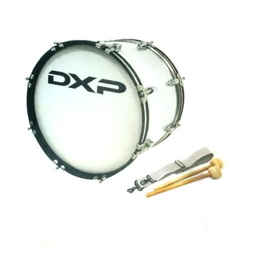 DXP Marching Bass Drum 18inch Silver w/ Sling Mallets