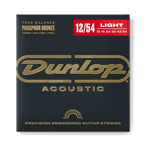 Jim Dunlop DAP12 Phosphor Bronze Acoustic Guitar String Set 12-54 Light
