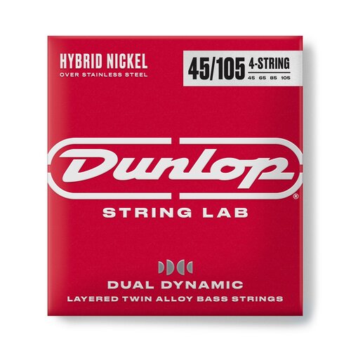 JIM DUNLOP Layered Twin Alloy Hybrid Wound Nickel Bass strings.
