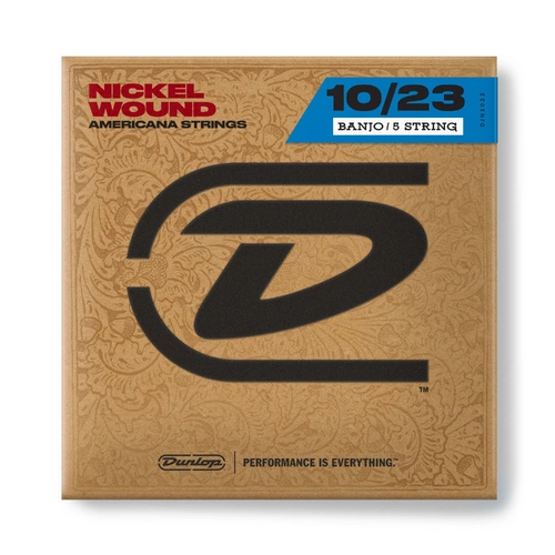 Jim Dunlop DBN10 Americana 5-String Banjo Strings Medium Nickel Wound Set 10-23 Gauge
