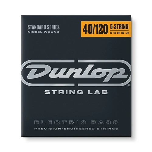 Jim Dunlop DBN40120 Nickel Plated 5-String Bass Guitar String Set 40-120 Long Scale