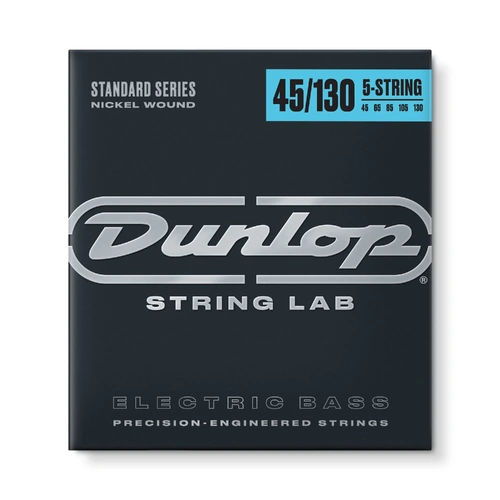 Jim Dunlop DBN45130 Nickel Plated 5-String Bass Guitar String Set 45-130 Medium Long Scale