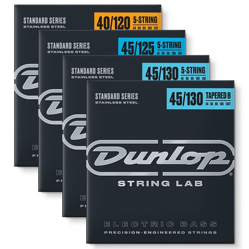Dunlop Bass Guitar Stainless Round Wound 5-String Set Medium Tapered B 45-130