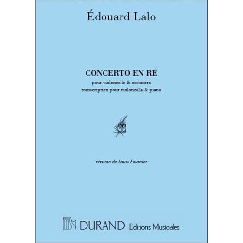 Lalo - Concerto In D Minor Cello/Piano Book