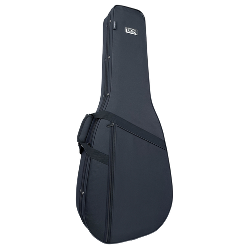 DCM Premium Lightweight Polyfoam Dreadnought Guitar Case Black with Plush Velvet Interior