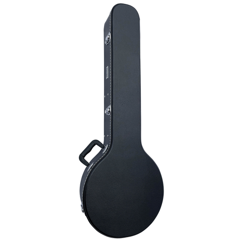 DCM WBJ1 Wood Banjo Case with Black Plush Lining and Chrome Hardware