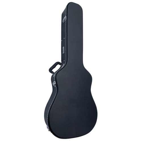 DCM WJC12/1 Dreadnought Guitar Case for 6 & 12 Strings with Black Plush Lining and Chrome Hardware