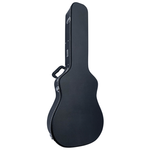 DCM WJC12/1 Dreadnought Guitar Case for 6 & 12 Strings with Black Plush Lining and Chrome Hardware