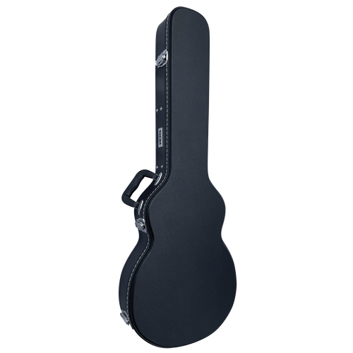 DCM WLP1 Wood Case for Les Paul Electric Guitar with Black Plush Lining and Chrome Hardware