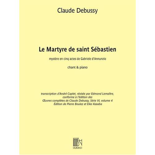 Debussy - Le Martyre De Saint Sebastien Voice/Piano (Softcover Book)